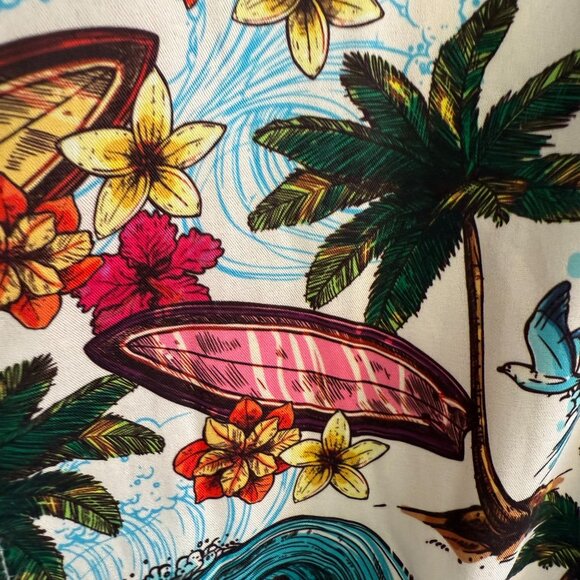 Yoimira Floral Aloha Beach Hawaiian Button-Down Shirt Men's Large Multicolor - Picture 4 of 7